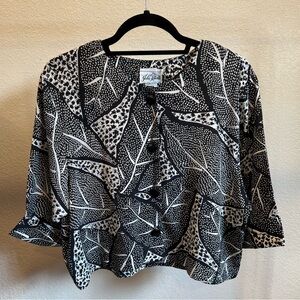 Vintage graphic top 80s, button front
